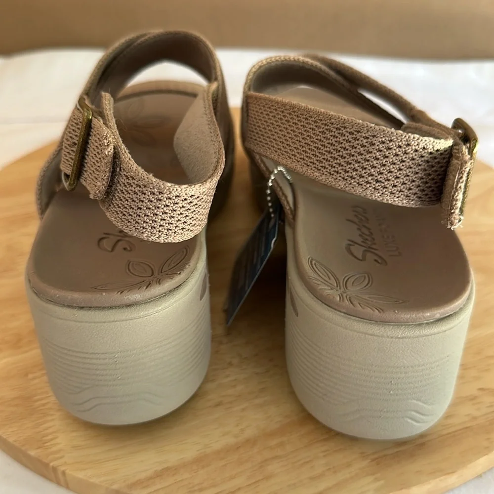 Skechers Pier-Lite Vegan Washable Sling- Back Wedges - Night Owl 10M